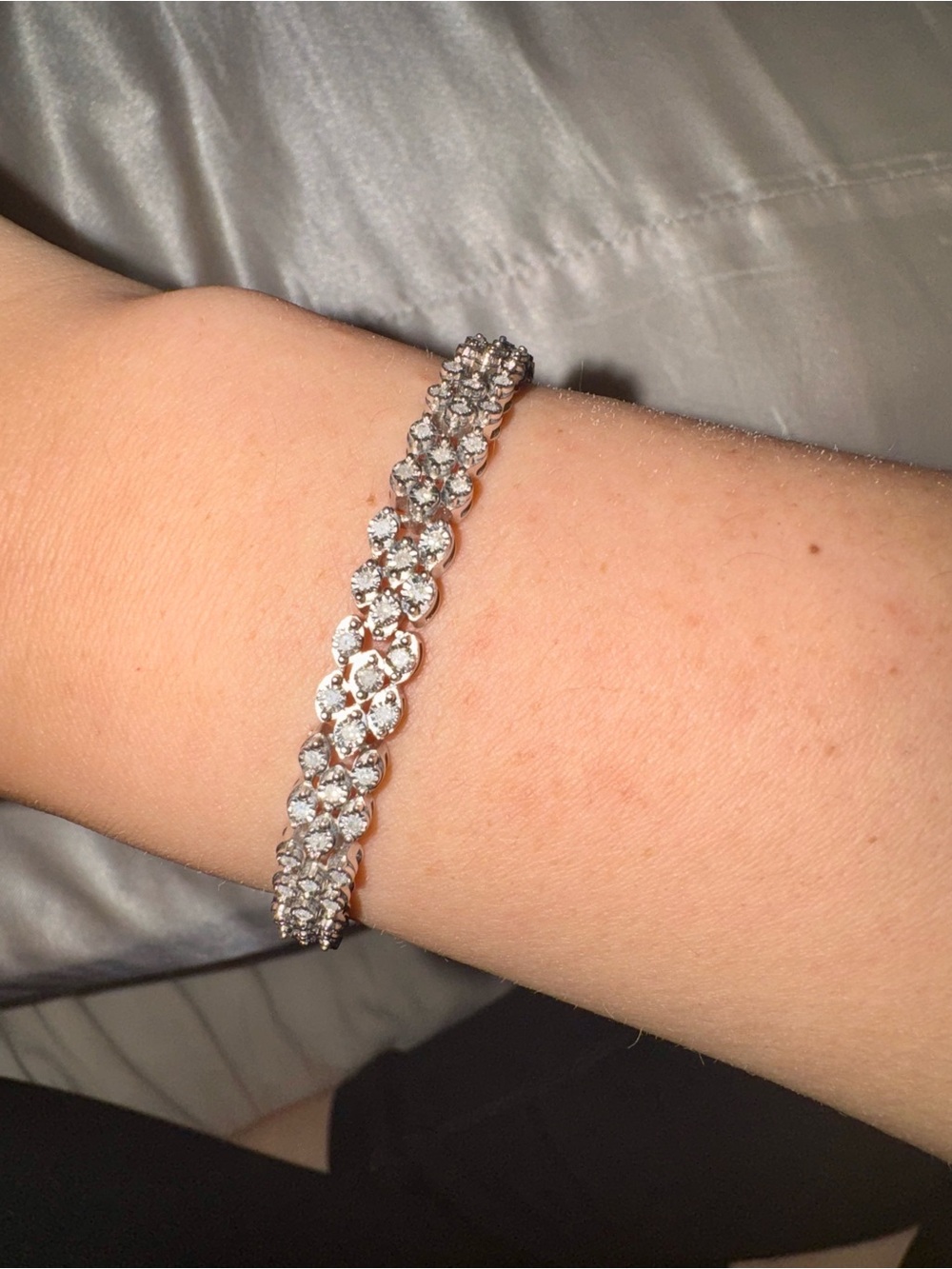 0.99 CT Diamond sterling Silver Bracelet 15.2g
